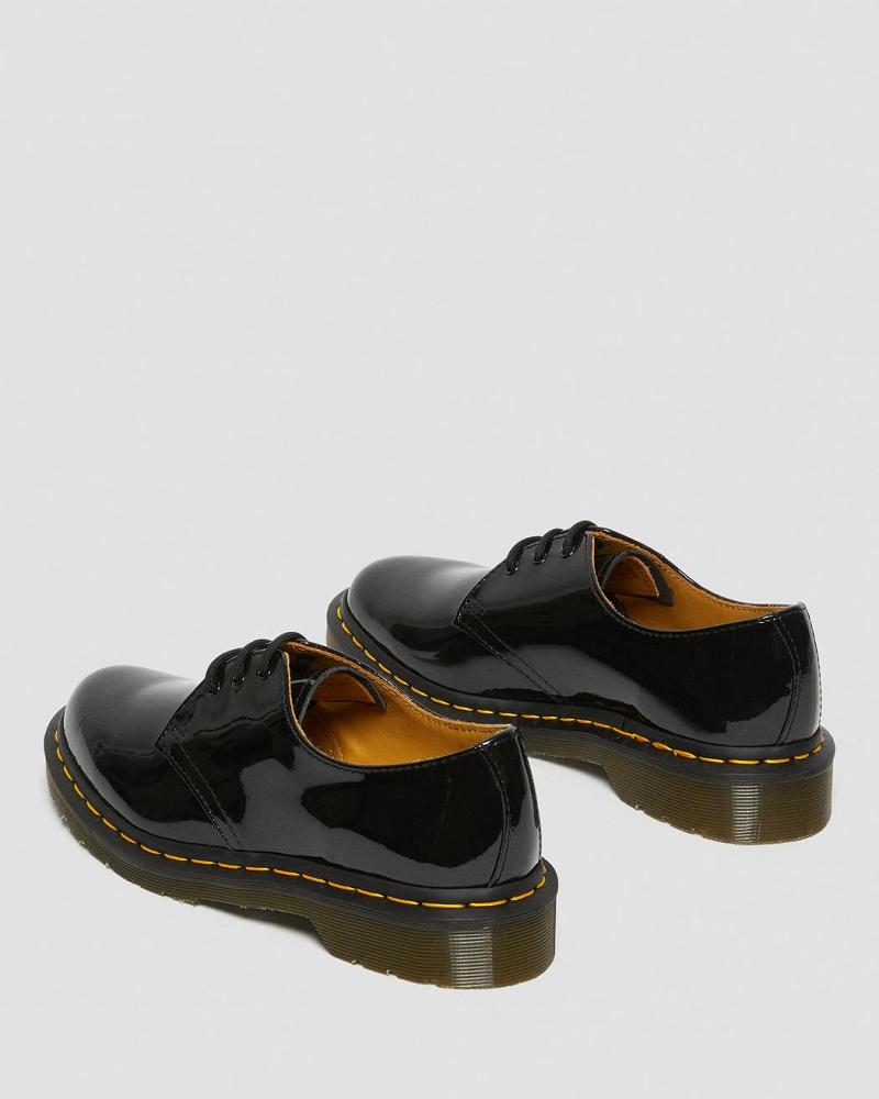 Black Women's Dr Martens 1461 Patent Leather Oxfords Shoes | CA 363FDN